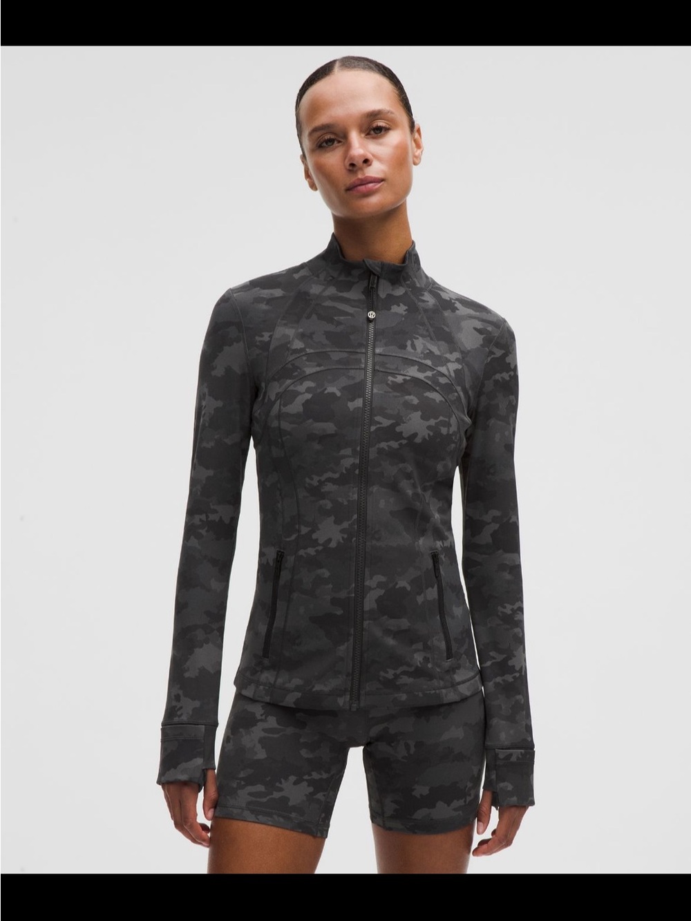lululemon athletica Women's Charcoal Black Camo Zip Jacket